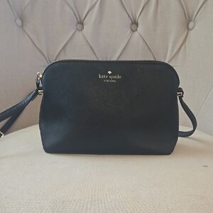 Kate Spade Black Dome Crossbody Bag with Gold Hardware